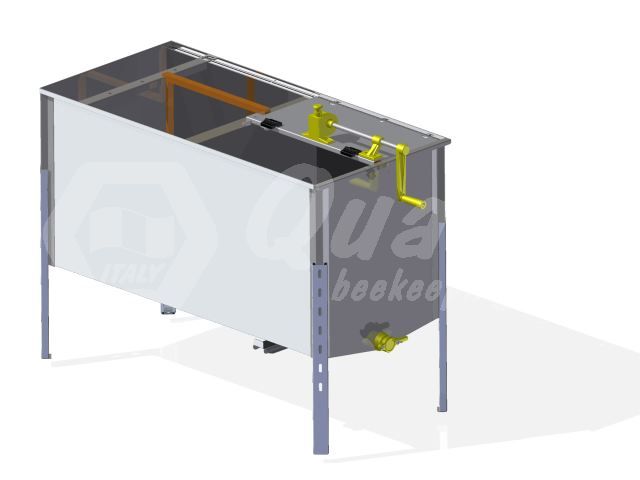 Extracteur miel tangentiel manuel Simplex 2 cadres de corps ou 4 cadres de  hausse Dadant avec pieds